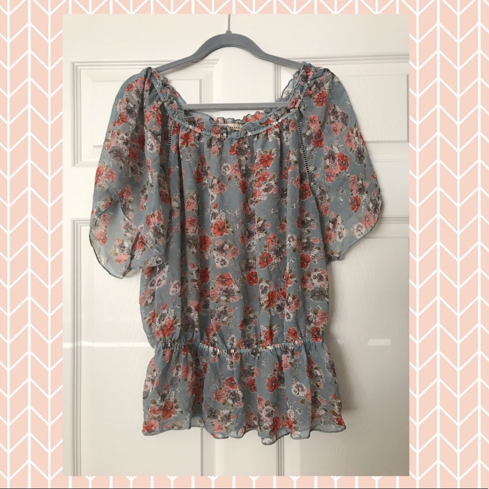 Sheer Floral Off the Shoulder